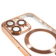 Pouzdro pro iPhone 14 Pro, Electro MagSafe, zlaté + sklo na displej