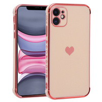 Pouzdro pro Apple iPhone 11, Electro heart, růžové rose gold