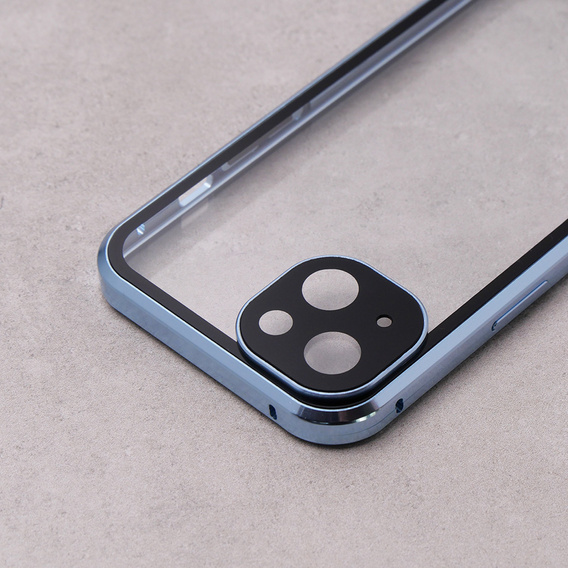 Pouzdro pro iPhone 13, Magnetic Dual Glass, modré