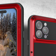 Pouzdro Love Mei pro iPhone 14 Pro Max, armored with glass, červené