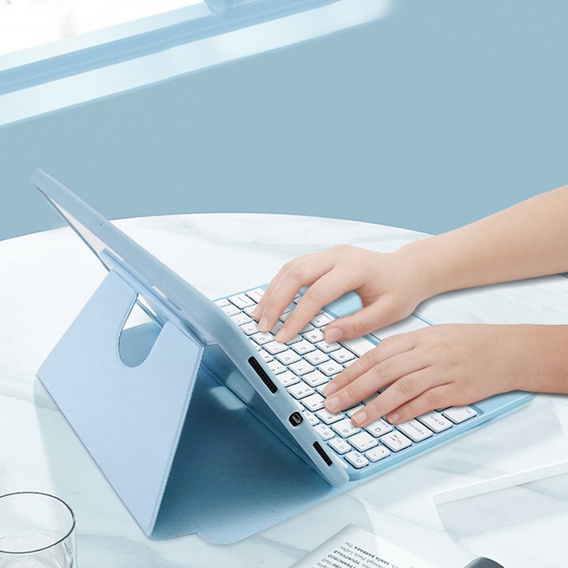 Pouzdro + klávesnice iPad 7/8/9 10.2 2021 / 2020 / 2019, Touchpad Pen Slot, modré