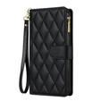 Pouzdro s klopou pro Samsung Galaxy S25 Edge, Rhombus Crossbody Leather, černé