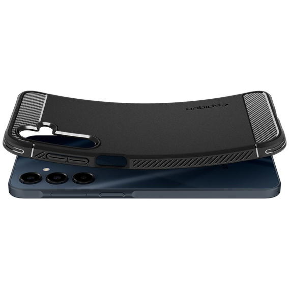 Pouzdro Spigen pro Samsung Galaxy A16 4G/ 5G, Rugged Armor MagSafe, černé + tvrzené sklo 9H