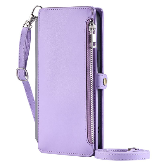 Klopové pouzdro pro Xiaomi Redmi 14C / Xiaomi Poco C75, Wallet Zipper Pocket, fialové