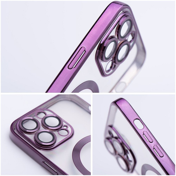 Pouzdro pro iPhone 16 Pro, Electro MagSafe, fialové + sklo na displej