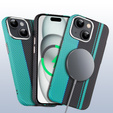 Pouzdro pro iPhone 15, Carbon Fiber MagSafe, černá / modrá