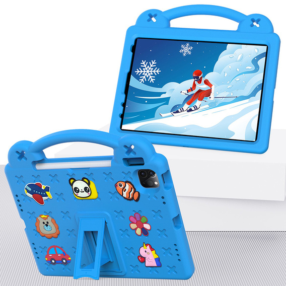 Dětské pouzdro pro iPad Air 10.9" 2022/2020 (5/4 gen.) / Pro 11" 2022/2021/2020 (4/3/2 gen.), Cute Patterns, se stojánkem, modré