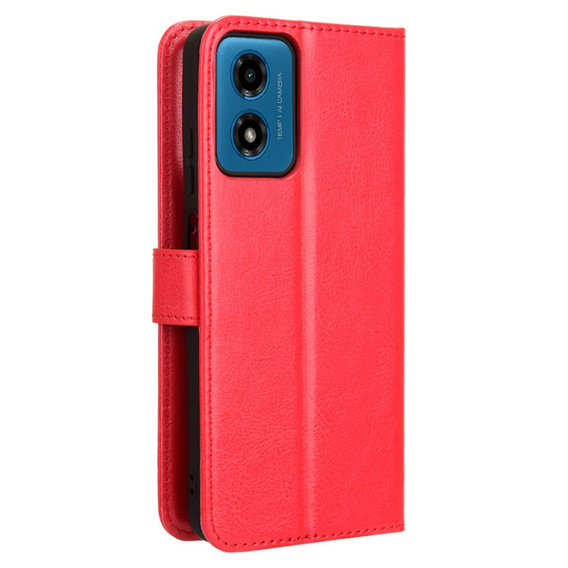 Klopové pouzdro pro Motorola Moto E14, Crazy Horse Wallet, červené