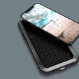 Pouzdro Love Mei pro iPhone 13 Mini, armored with glass, stříbrné