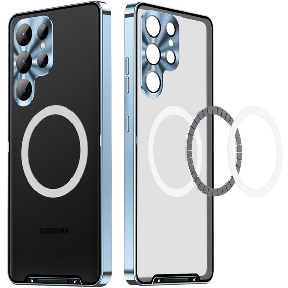 Ochranné pouzdro na fotoaparát pro Samsung Galaxy S23 Ultra, CamShield MagSafe, transparentní / modré