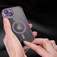 Pouzdro pro iPhone 15, ERBORD Impact Guard, MagSafe, fialové