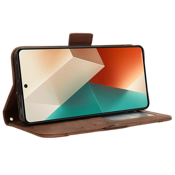 Klopové pouzdro pro Xiaomi Redmi Note 13 5G, Card Slot, hnědé