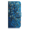 Klopové pouzdro pro Samsung Galaxy A14 4G/5G, Wallet, Sakura, modré