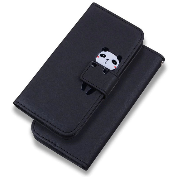 Klopové pouzdro pro Motorola Moto G22, Wallet Panda, černé