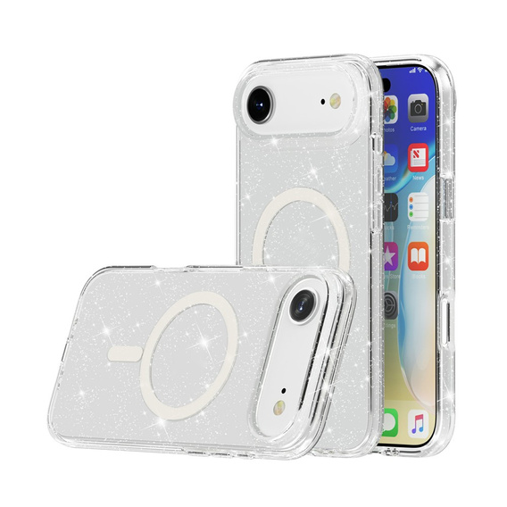 Pouzdro pro iPhone Air, pro MagSafe, třpytivé, průhledné