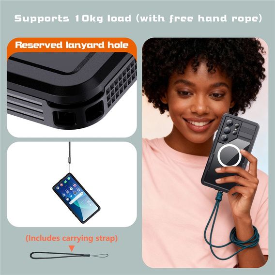 Vodotěsné pouzdro Redpepper MagSafe pro Samsung Galaxy S26 Ultra, černé