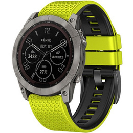 Silikonový řemínek pro Garmin Fenix 7 / Forerunner 965 / 955 / 945 / 935, žlutý / černý