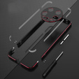 Pouzdro pro Xiaomi 14 Ultra, Armor Bumper, s krytem objektivu, černá / červená