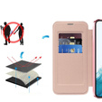 Klopové pouzdro pro Samsung Galaxy S22 5G, RFID Wallet MagSafe CamShield, růžové