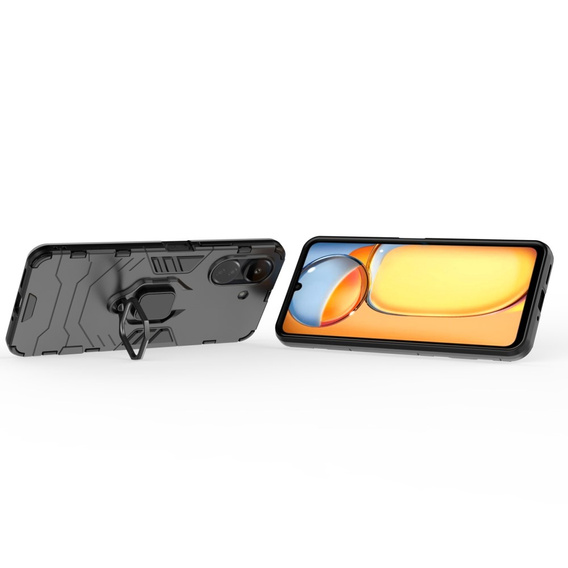 Pouzdro pro Xiaomi Redmi 13C / Poco C65, Kickstand Ring, černé