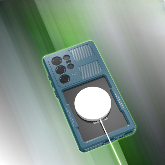 Vodotěsné pouzdro IP68 pro Samsung Galaxy S23 Ultra, zelené