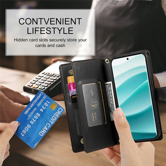 Pouzdro s klopou a kapsou na zip pro Xiaomi Redmi Note 15 Pro Plus 5G