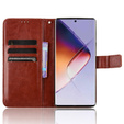 Klopové pouzdro pro Infinix Note 40 Pro Plus, Crazy Horse Wallet, hnědé