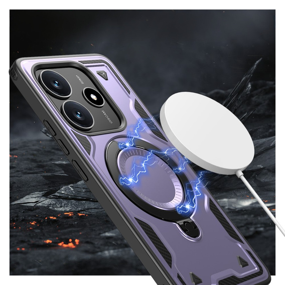 Pouzdro pro Xiaomi Redmi Note 14 5G, Military MagSafe, fialové + 9H sklo