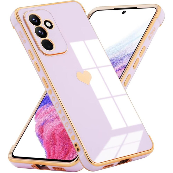 Pouzdro pro Samsung Galaxy A25 5G, Electro heart, fialové + Full Glue Ceramic Glass