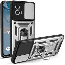 Pouzdro pro Motorola Moto G53 5G, CamShield Slide, stříbrné