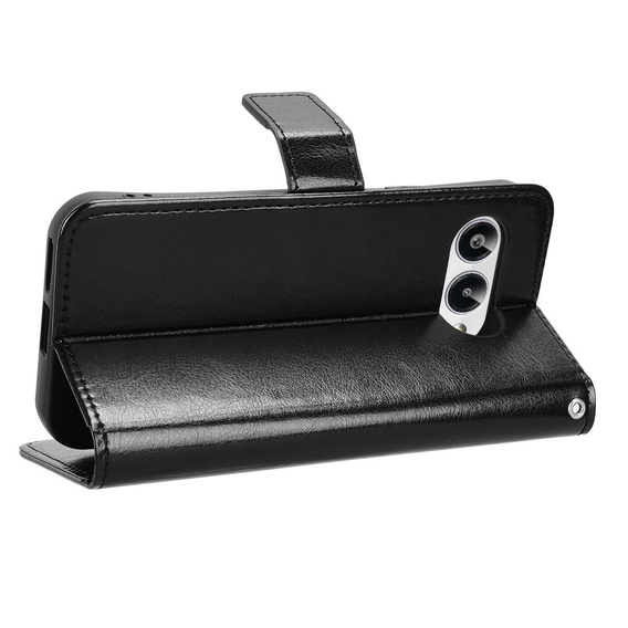 Klopové pouzdro pro T Phone 3 5G, Crazy Horse Wallet, černé