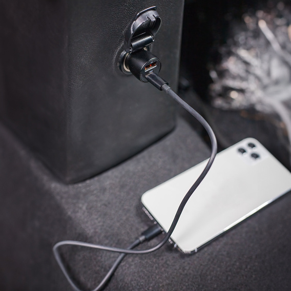 Maxlife PD/QC 20W automobilová nabíječka s kabelem USB-C – USB-C 60W pro smartphony, tablety, navigace a další zařízení s USB/USB-C
