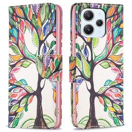 Klopové pouzdro pro Xiaomi Redmi 12 4G, Wallet, tree of life, bílé