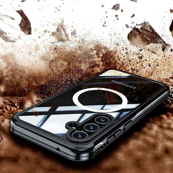 Pouzdro pro Samsung Galaxy S24+ Plus, Shockproof, s fólií na displej, pro MagSafe, černé