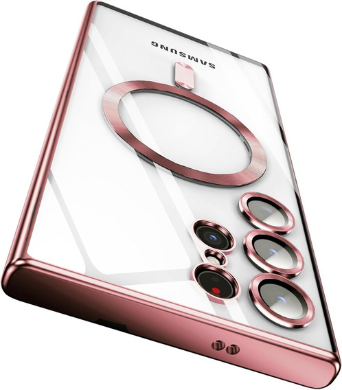 Pouzdro pro Samsung Galaxy S23 Ultra, MagSafe Hybrid, růžové rose gold
