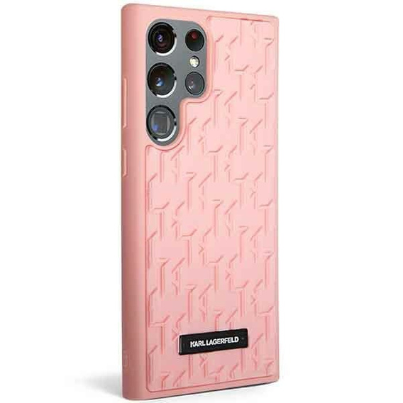 Pouzdro Karl Lagerfeld pro Samsung Galaxy S23 Ultra, Saffiano Mono Metal, růžové
