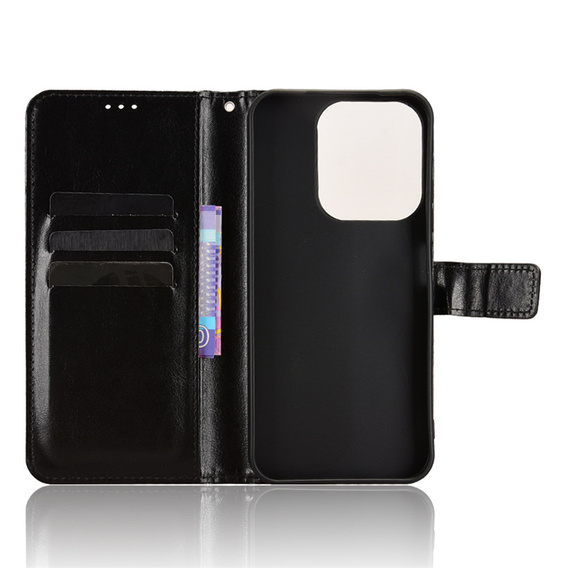 Klopové pouzdro pro Xiaomi Redmi 15C 4G/LTE, Crazy Horse Wallet, černé
