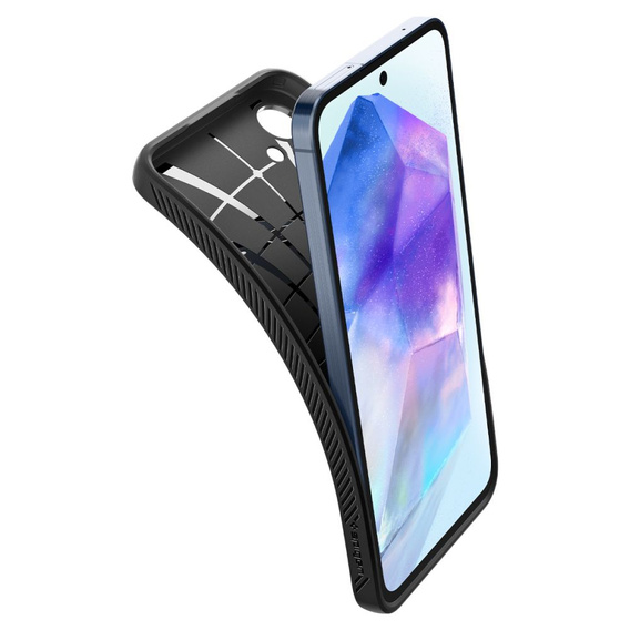 Pouzdro Spigen pro Samsung Galaxy A55 5G, Liquid Air, černé + 9H tvrzené sklo