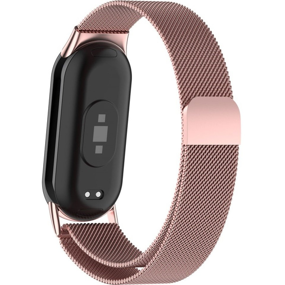 Milánský náramek s pouzdrem pro Xiaomi Smart Band 10 / 9 / 8, růžová