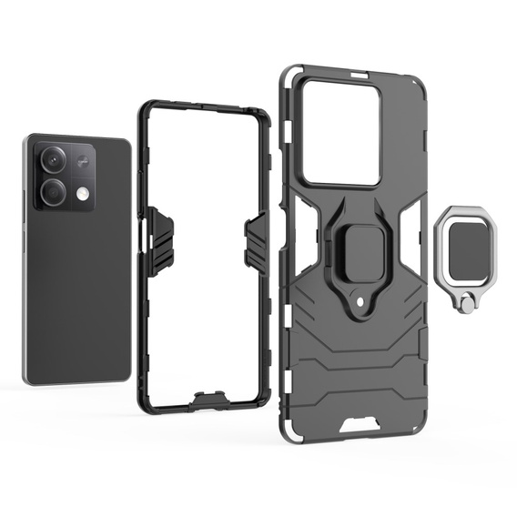 Pouzdro pro Xiaomi Redmi Note 13 5G, Kickstand Ring, černé