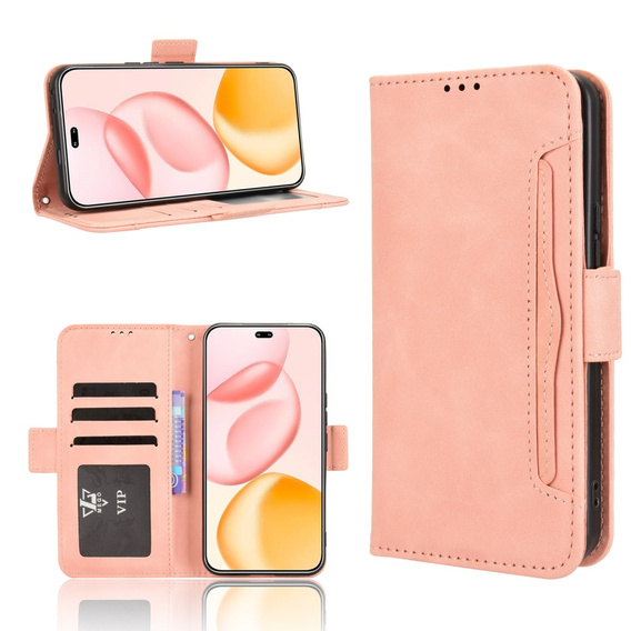Klopové pouzdro pro Honor 400 Pro 5G, Card Slot, růžové