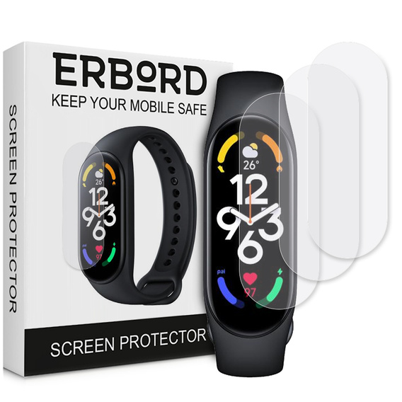 3x ERBORD Hydrogelová fólie pro Xiaomi Mi Band 7/7 NFC