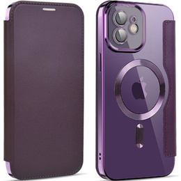 Klopové pouzdro pro iPhone 12, RFID Wallet MagSafe CamShield, fialové