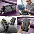Pouzdro CASEME pro Samsung Galaxy S25 FE, RFID Leather Wallet, s popruhem přes rameno, černé