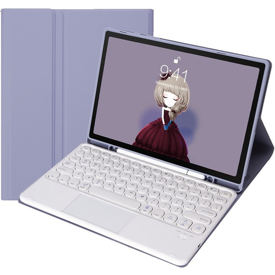 Pouzdro + klávesnice Samsung Galaxy Tab S6 Lite 2020 P610/P615 / S6 Lite 2022 10.4, Touchpad Pen Slot, fialové