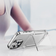 Pouzdro pro iPhone 16 Pro, Card Holder Kickstand, transparentní