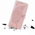 Klopové pouzdro pro Oppo Reno 13F / Oppo Reno 13FS, Butterfly, růžové rose gold