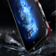 Pouzdro LUPHIE pro iPhone 15, Armor Bumper, černá / červená