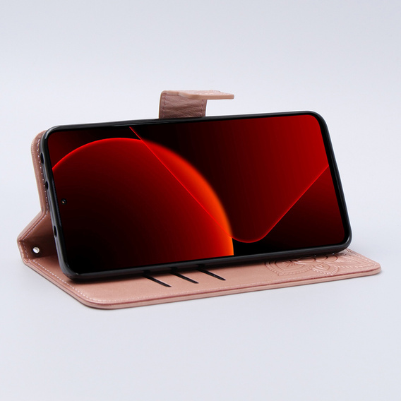 Klopové pouzdro pro Xiaomi 13T / 13T Pro, Butterfly, růžové rose gold