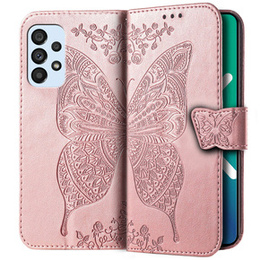 Klopové pouzdro pro Samsung Galaxy A53 5G, Butterfly, růžové